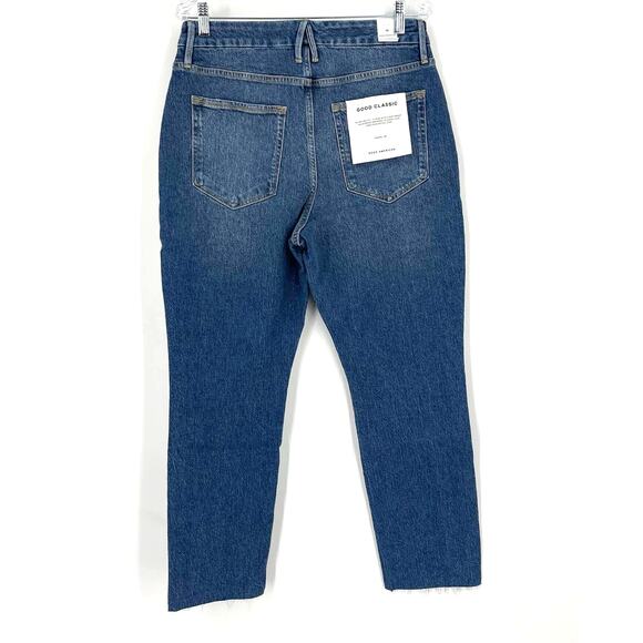 Good American Good Crop Raw Hem Slim Jeans Blue 940 Women's Size 15 NWT - Picture 3 of 8